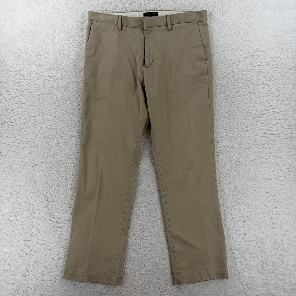Banana Republic Aiden Chino Pants Mens 36x32 (36x30) Beige Slim Fit Stretch